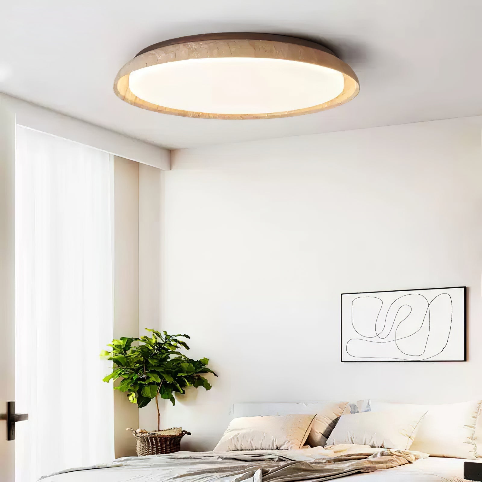 Eveno Ring-Rim Travertine Ceiling Light-Neutral Decor