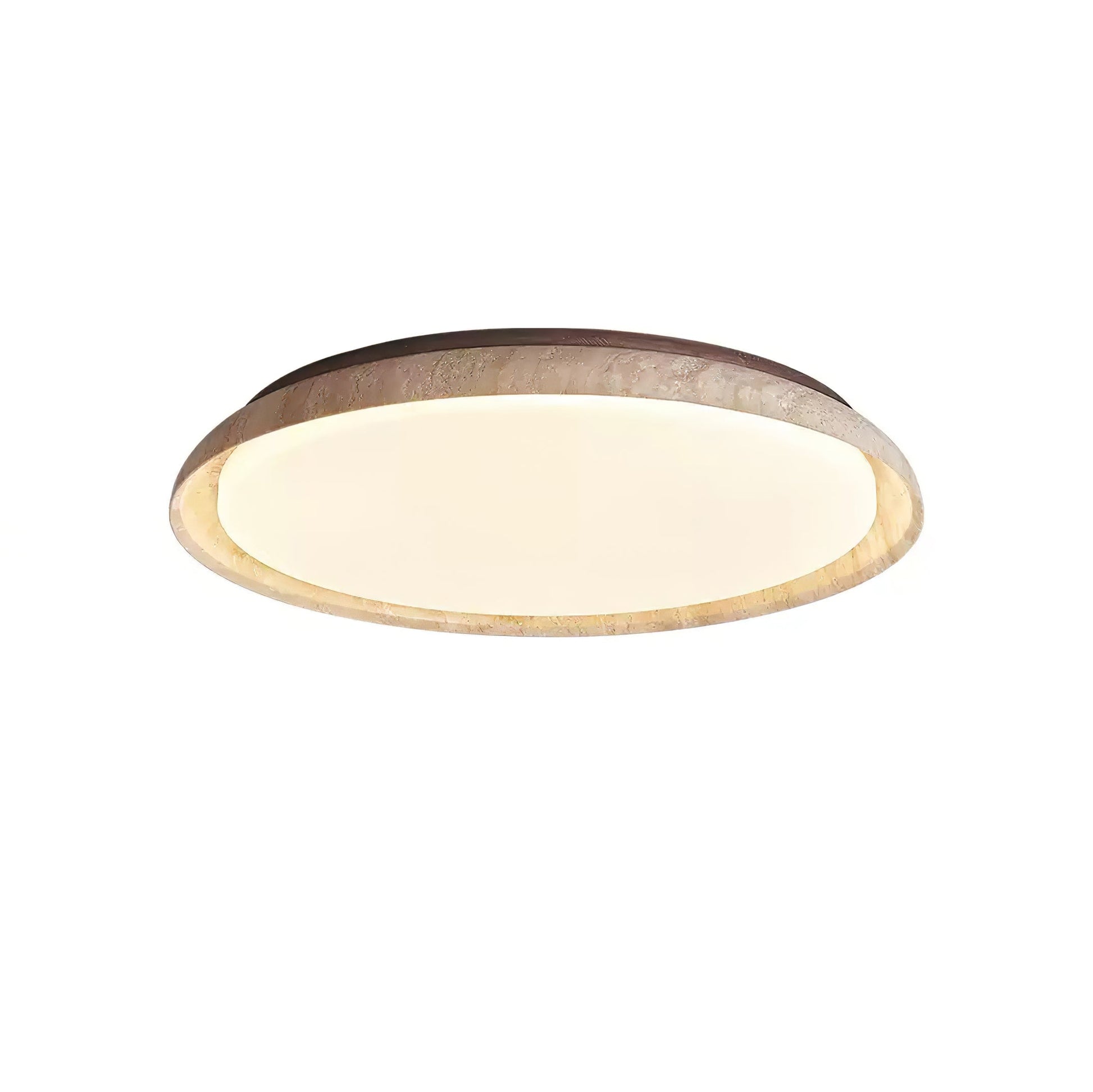 Eveno Ring-Rim Travertine Ceiling Light-Neutral Decor