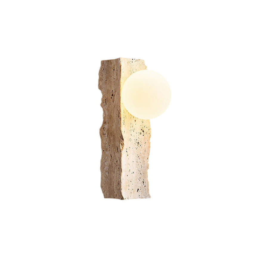 Aureum Modern Minimalist Glass Travertine Wall Lamp