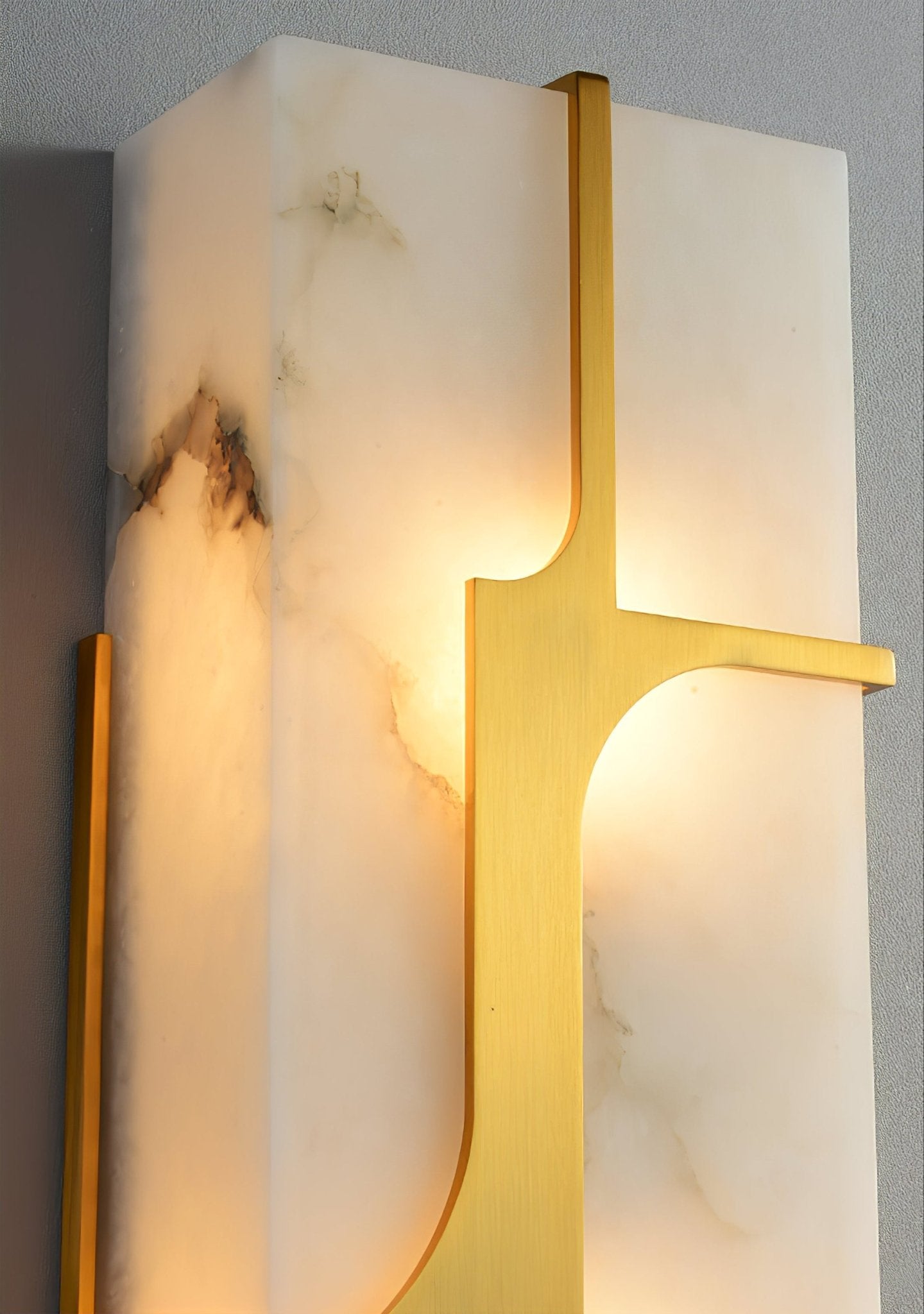 Ocarionis Geometric Alabaster Wall Light-Neutral Decor