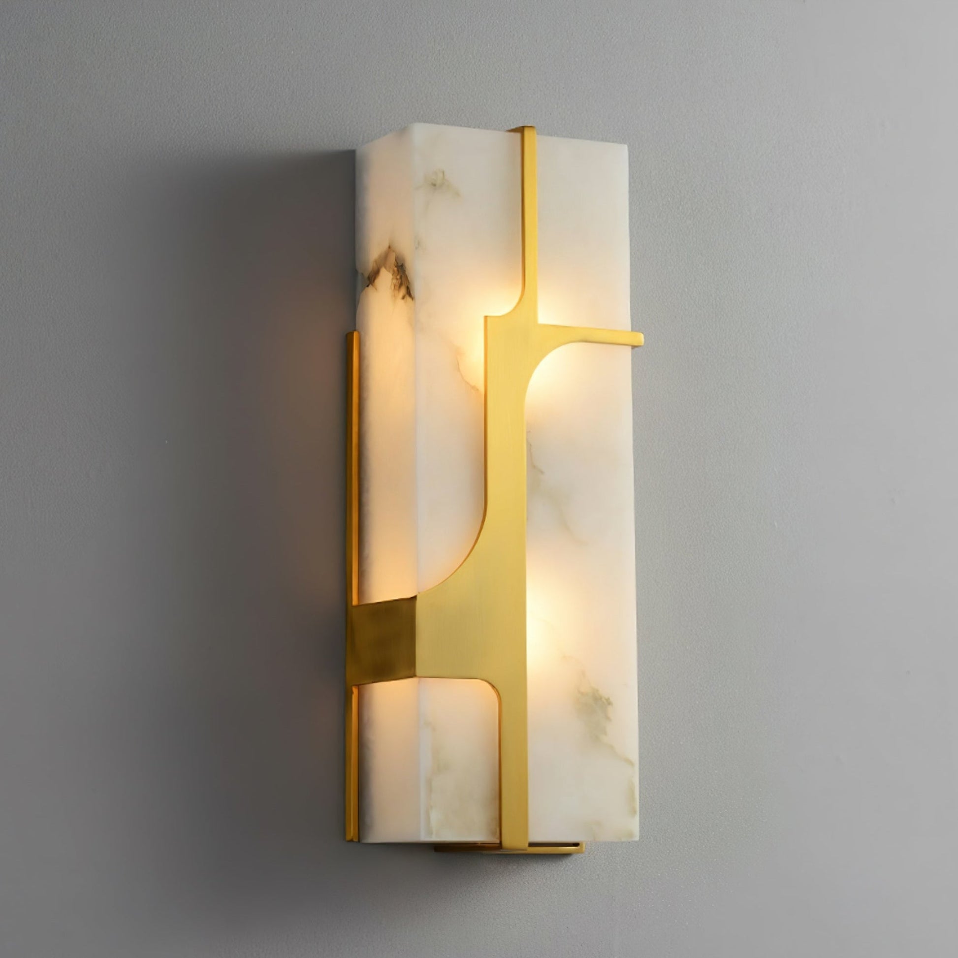 Ocarionis Geometric Alabaster Wall Light-Neutral Decor