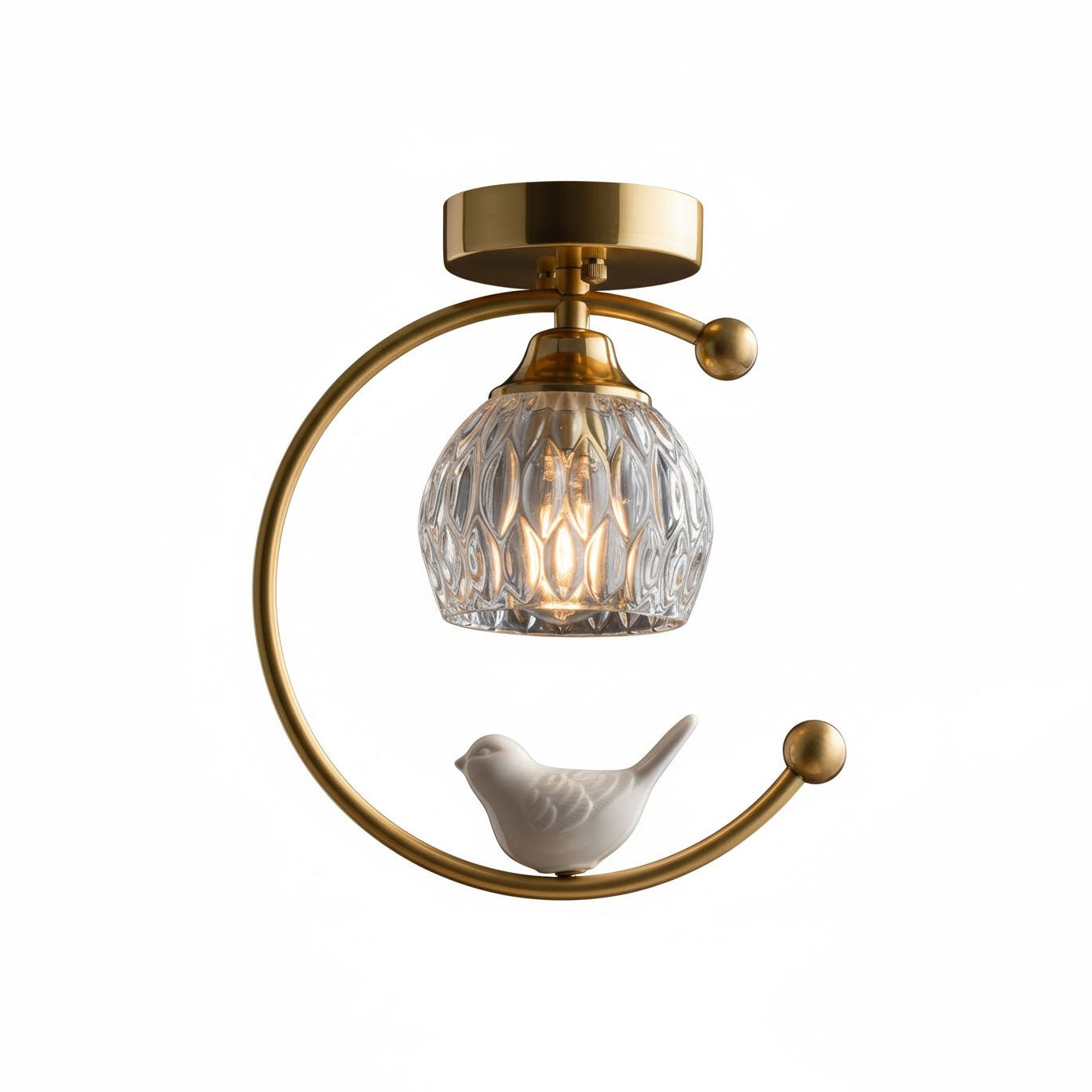 Otis Linearo Artistic Ceramic Bird Ceiling Light-Neutral Decor