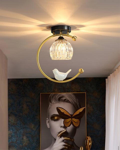 Otis Linearo Artistic Ceramic Bird Ceiling Light-Neutral Decor