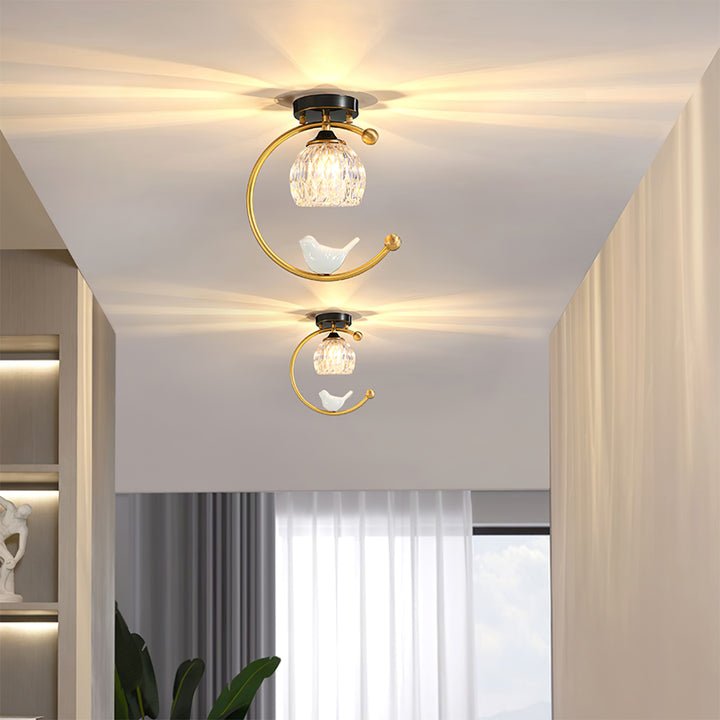 Otis Linearo Artistic Ceramic Bird Ceiling Light-Neutral Decor