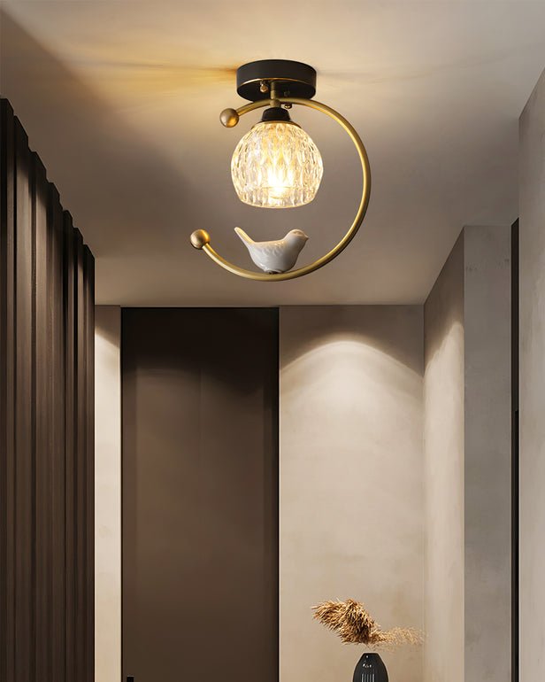 Otis Linearo Artistic Ceramic Bird Ceiling Light-Neutral Decor