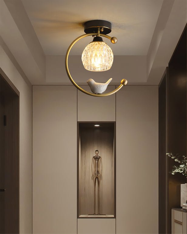 Otis Linearo Artistic Ceramic Bird Ceiling Light-Neutral Decor