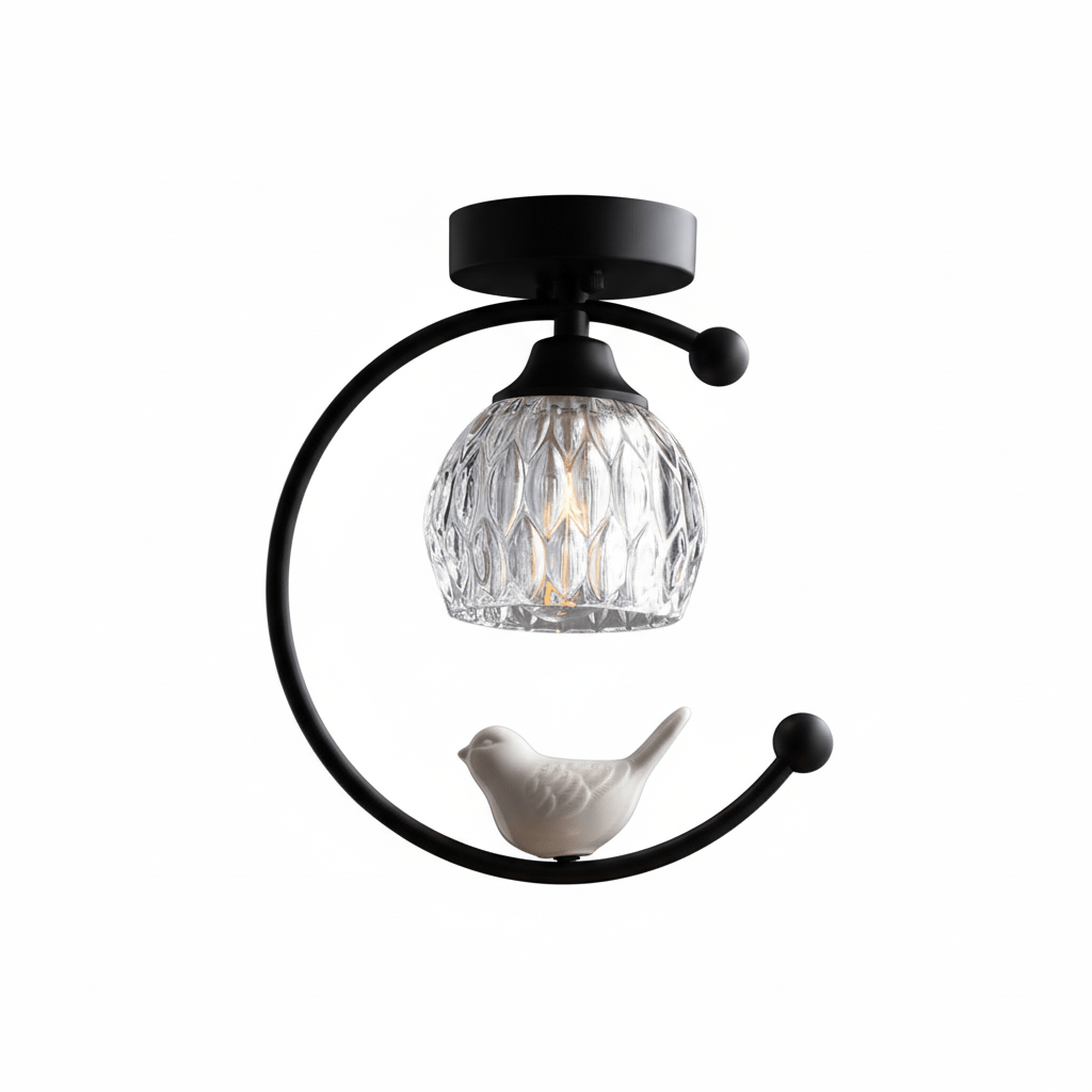 Otis Linearo Artistic Ceramic Bird Ceiling Light-Neutral Decor