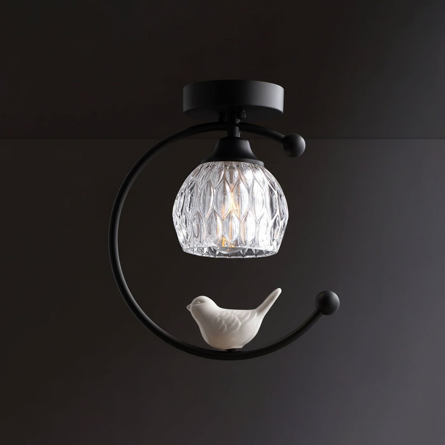 Otis Linearo Artistic Ceramic Bird Ceiling Light-Neutral Decor