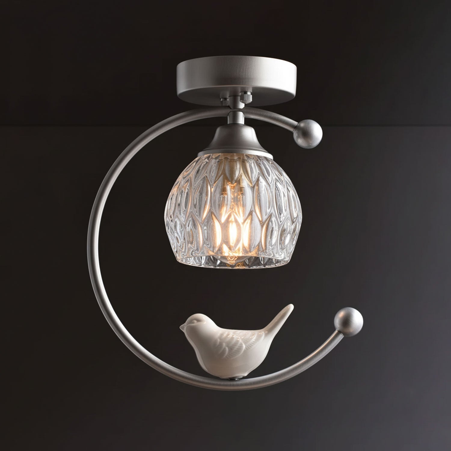 Otis Linearo Artistic Ceramic Bird Ceiling Light-Neutral Decor