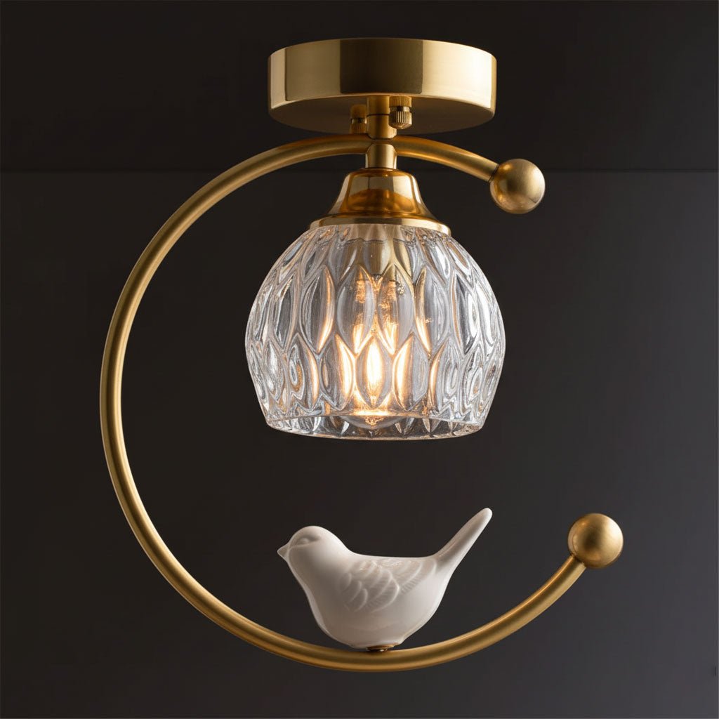 Otis Linearo Artistic Ceramic Bird Ceiling Light-Neutral Decor