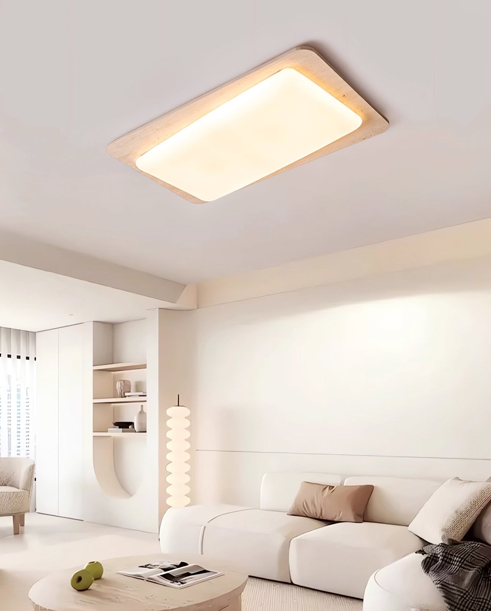 Iris Travertine Ceiling Light-Neutral Decor