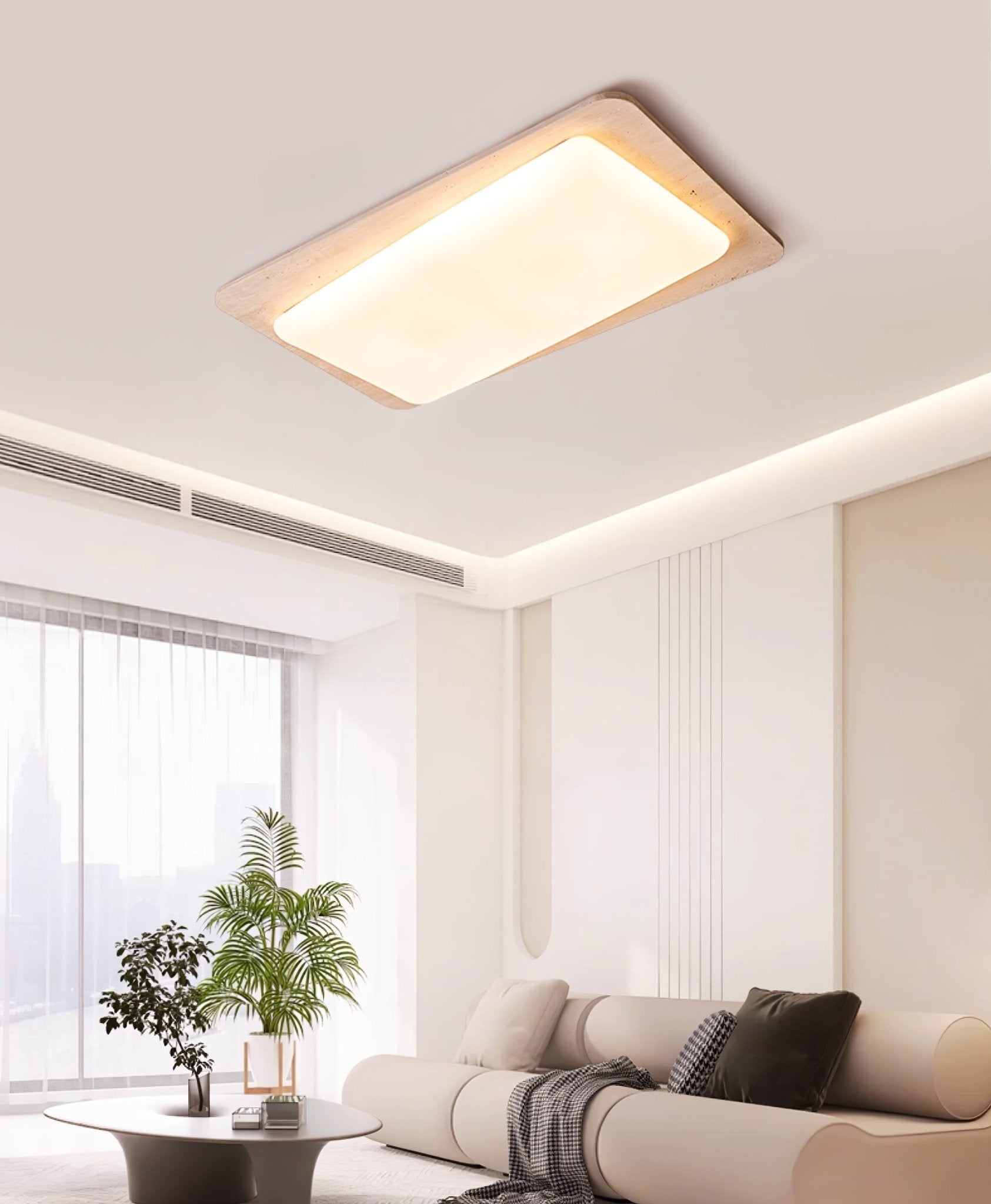Iris Travertine Ceiling Light-Neutral Decor