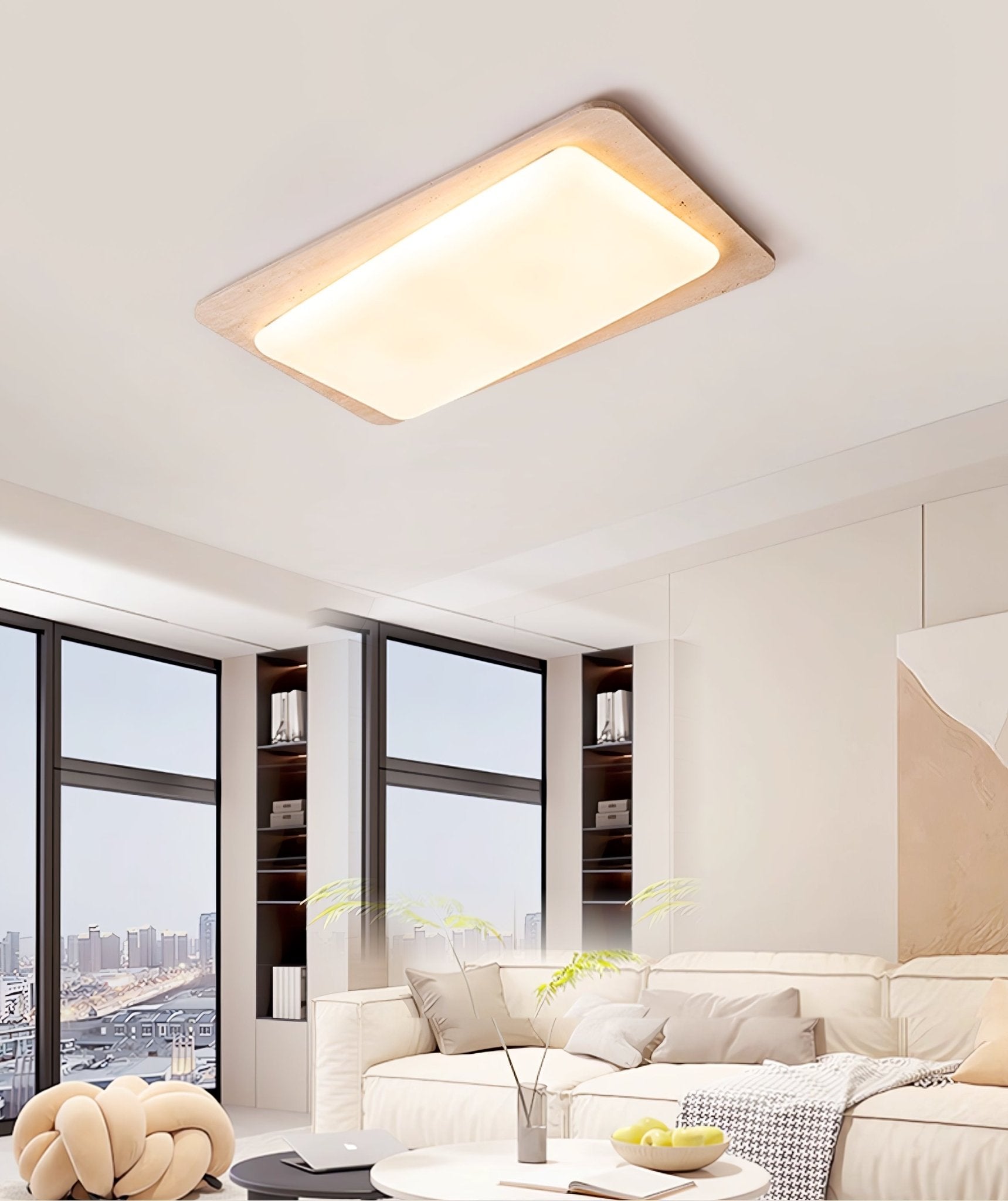 Iris Travertine Ceiling Light-Neutral Decor