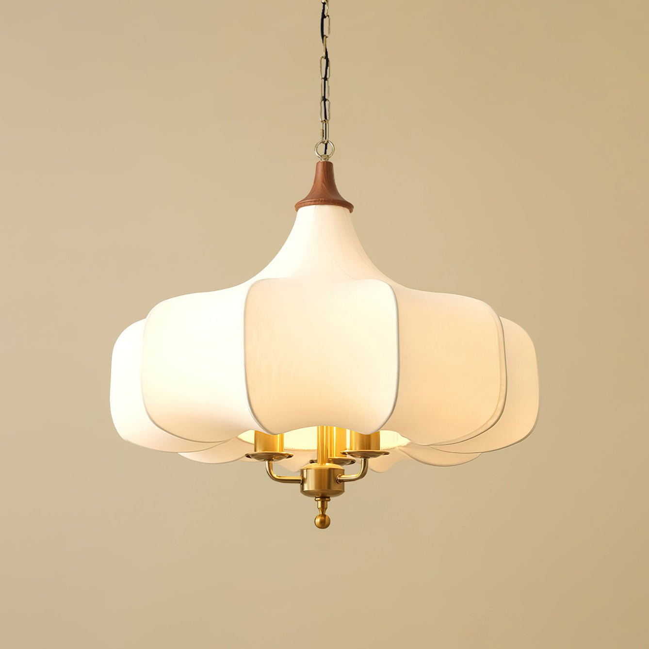 Jorath Fabric & Wood Pendant Light-Neutral Decor