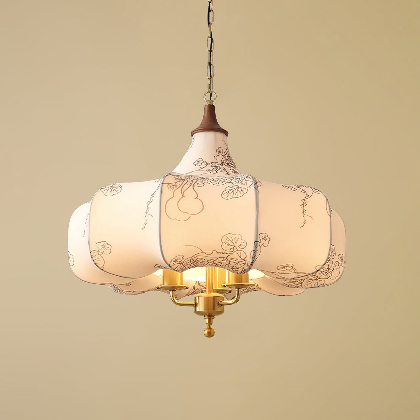 Jorath Fabric & Wood Pendant Light-Neutral Decor