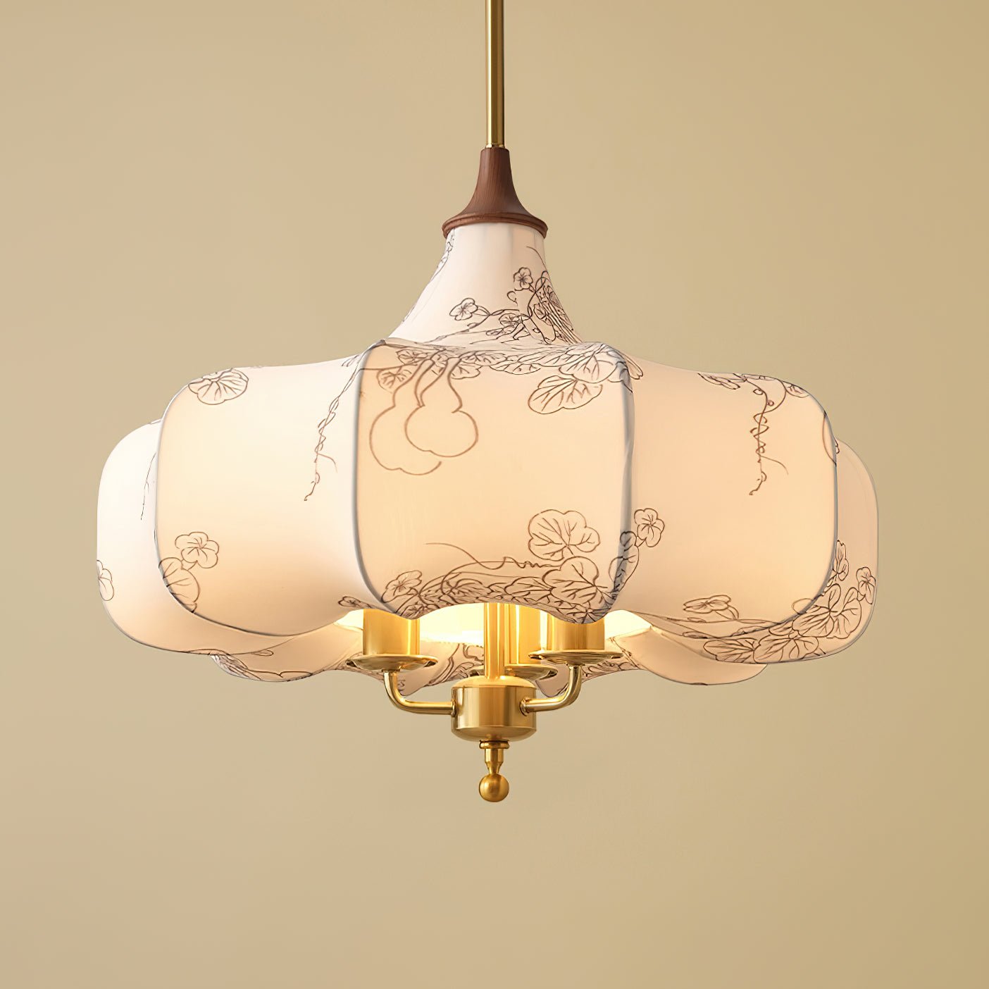 Jorath Fabric & Wood Pendant Light-Neutral Decor