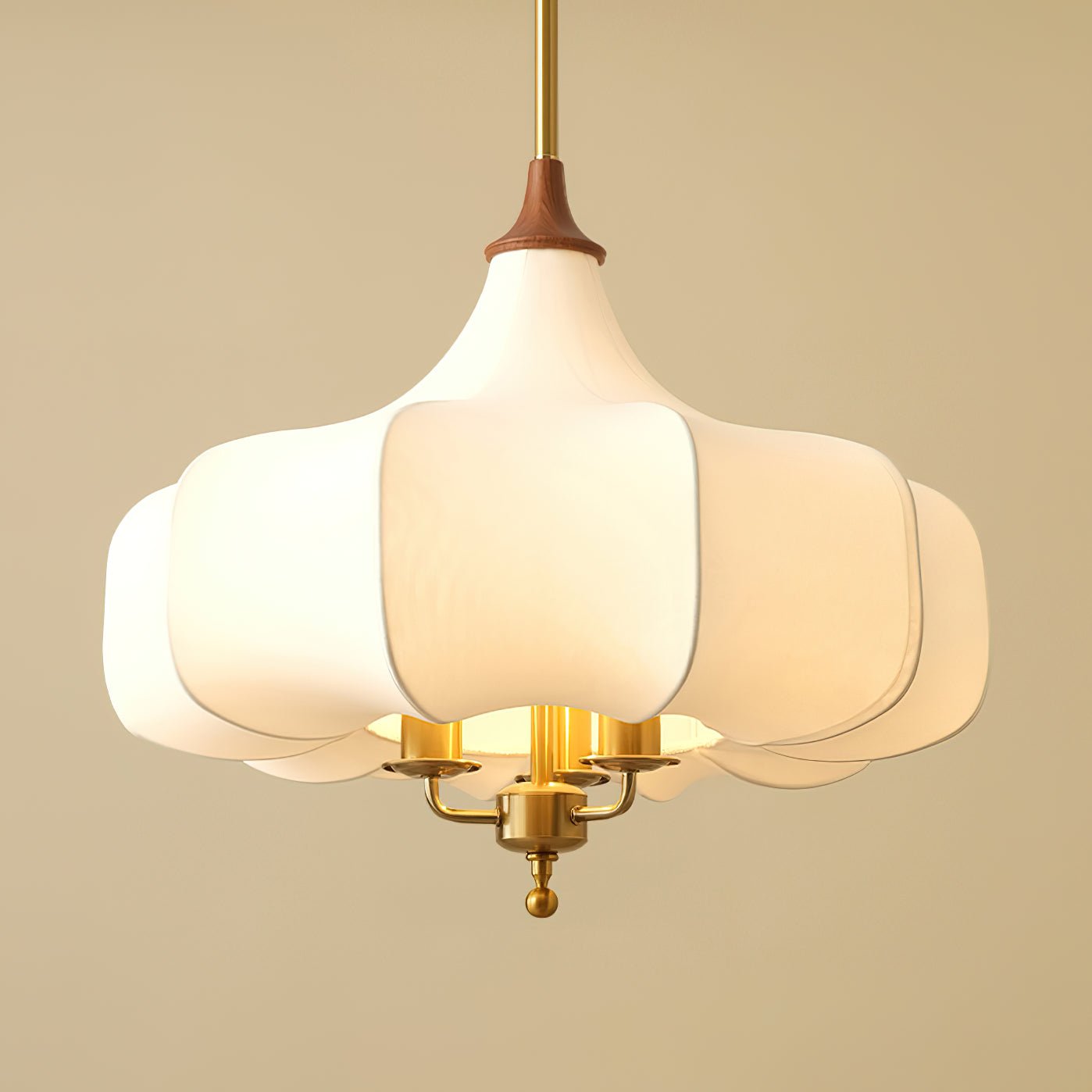 Jorath Fabric & Wood Pendant Light-Neutral Decor