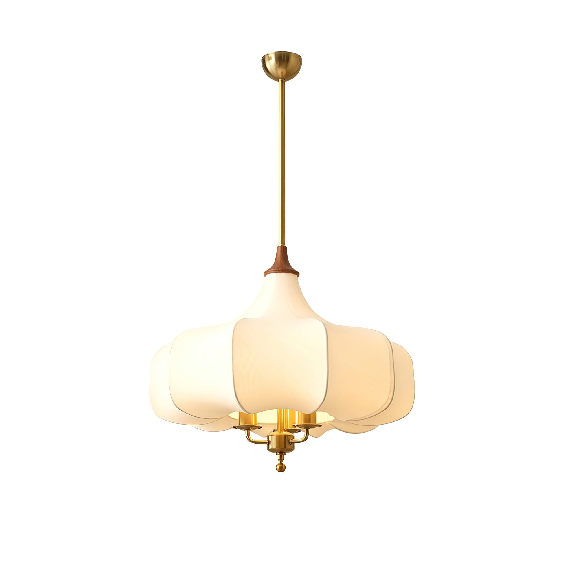 Jorath Fabric & Wood Pendant Light-Neutral Decor
