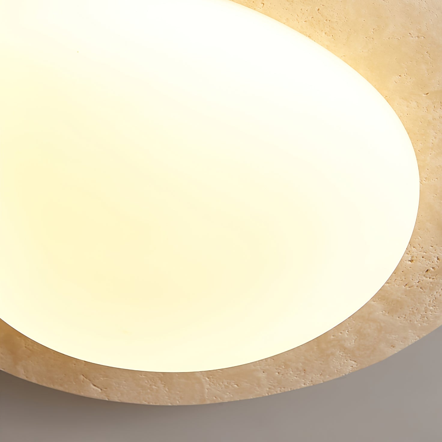 Orlaeisra Circular Travertine Ceiling Light-Neutral Decor
