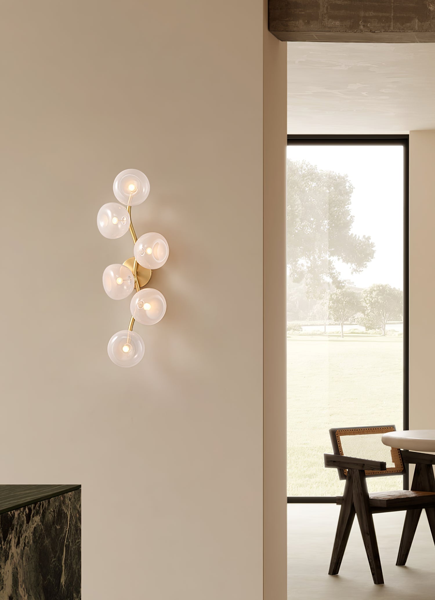 Salem Wall Lamp Vine Nordic Art Glass Metal-Neutral Decor