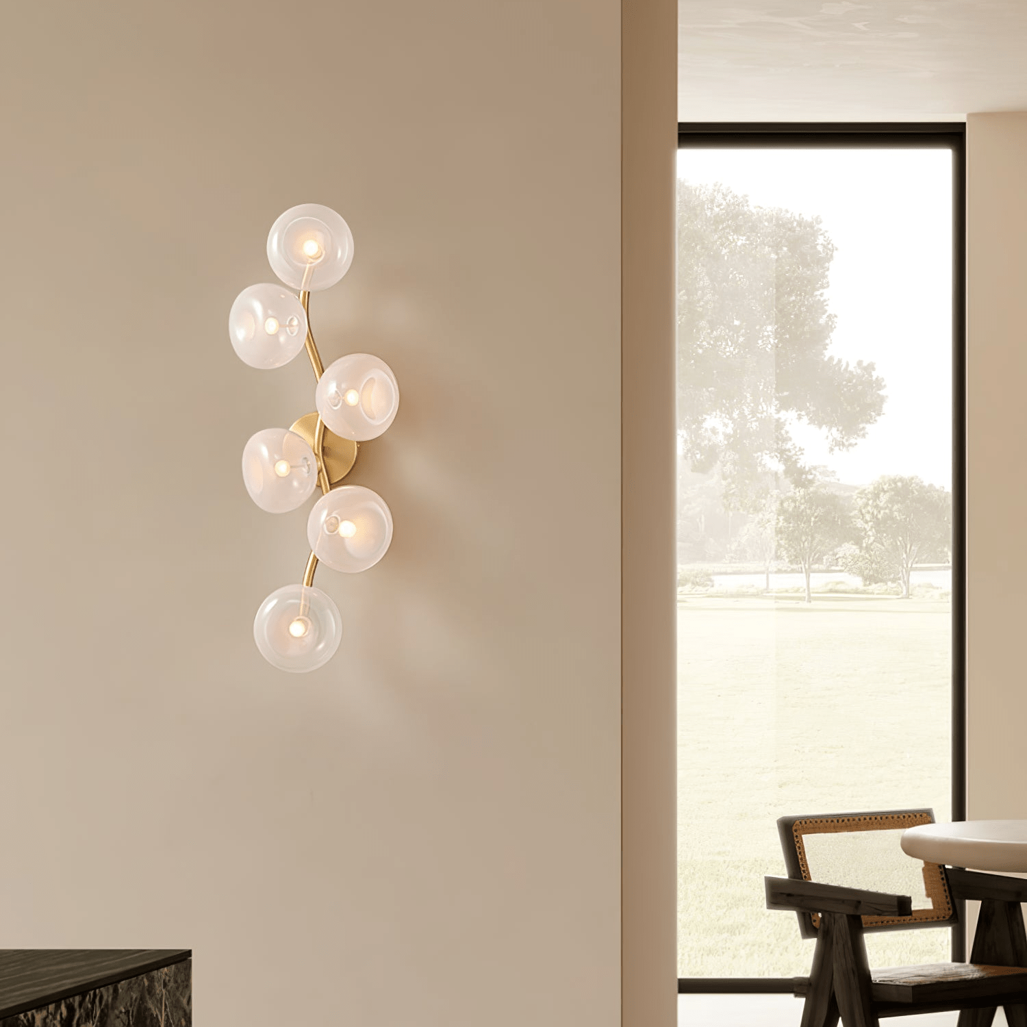 Salem Wall Lamp Vine Nordic Art Glass Metal-Neutral Decor