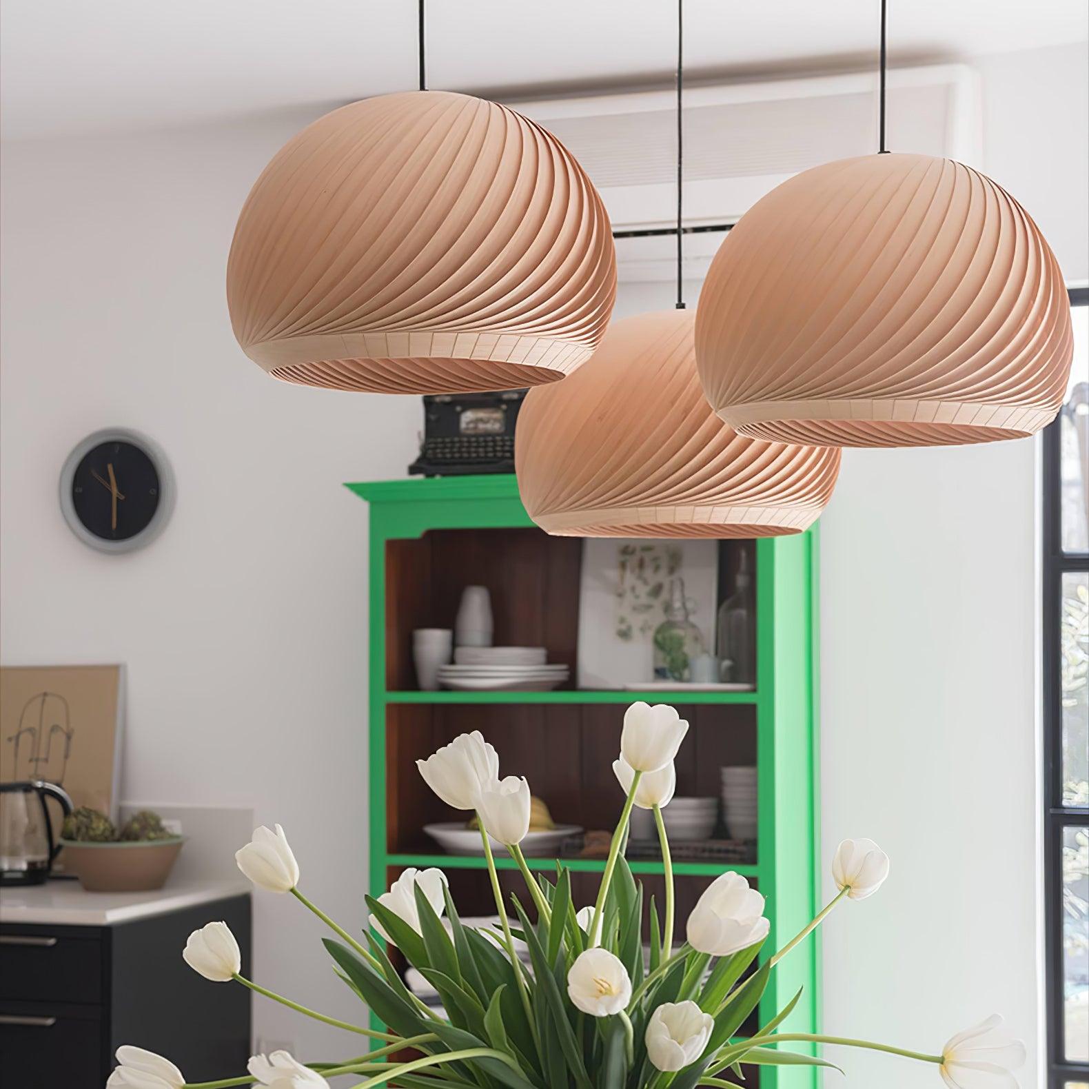 Biltes Vintage Wood Pendant Lamp-Neutral Decor