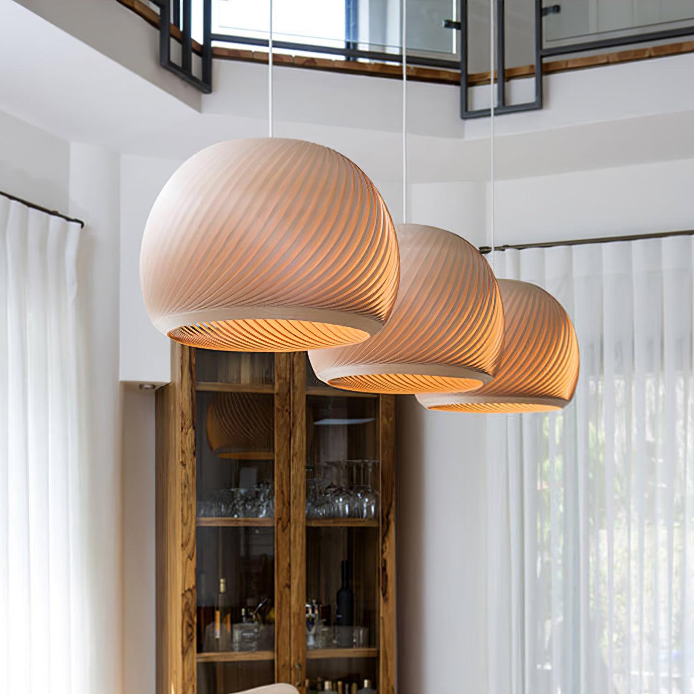 Biltes Vintage Wood Pendant Lamp-Neutral Decor