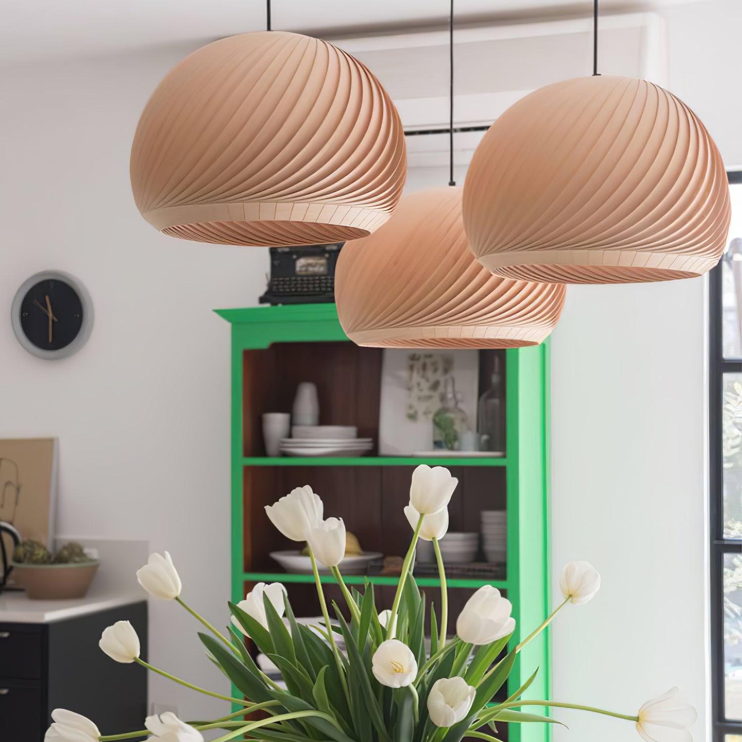 Biltes Vintage Wood Pendant Lamp-Neutral Decor