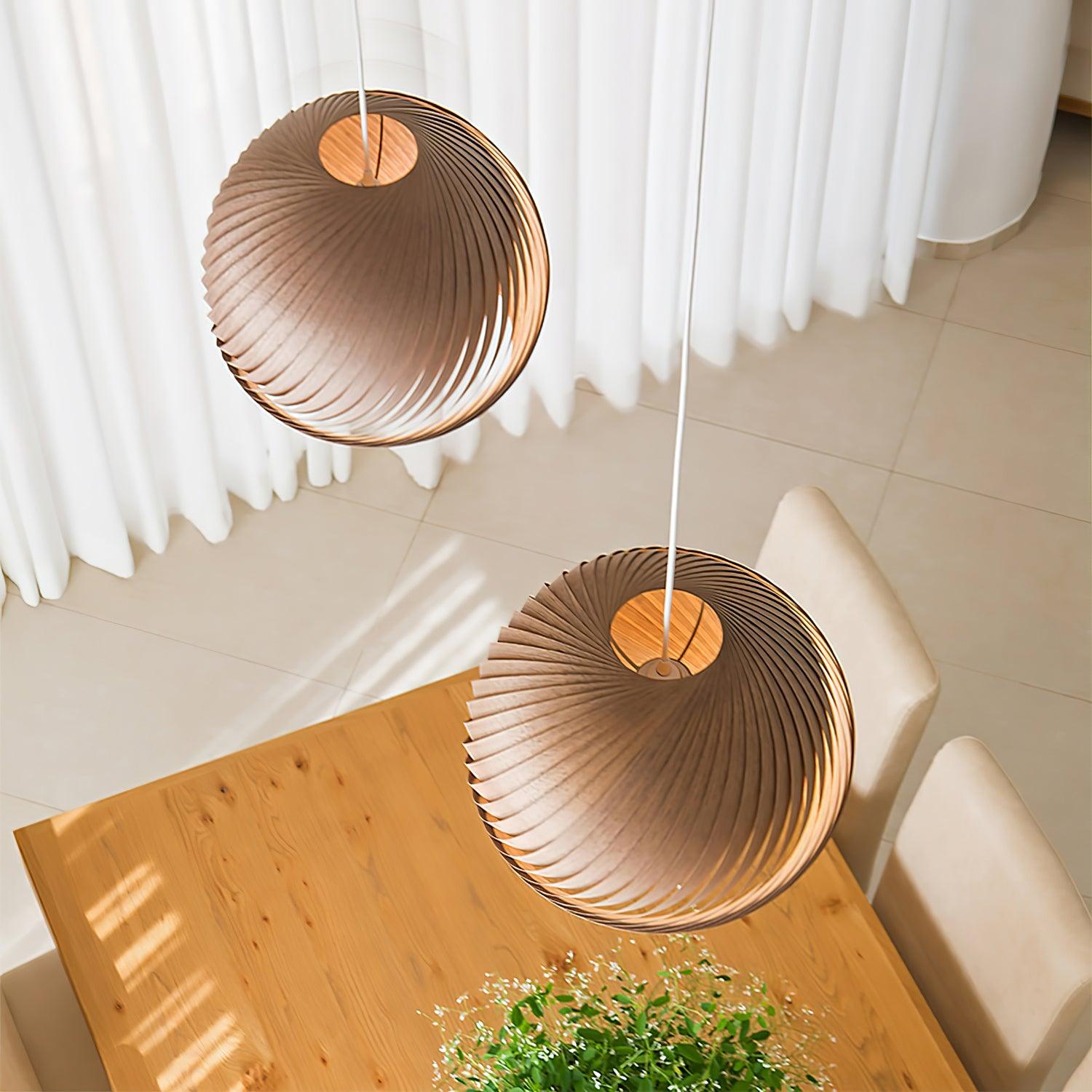 Biltes Vintage Wood Pendant Lamp-Neutral Decor