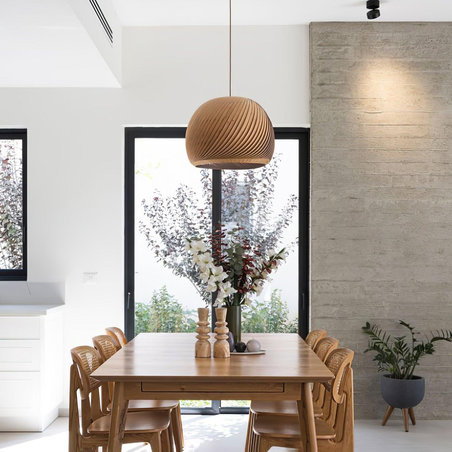 Biltes Vintage Wood Pendant Lamp-Neutral Decor
