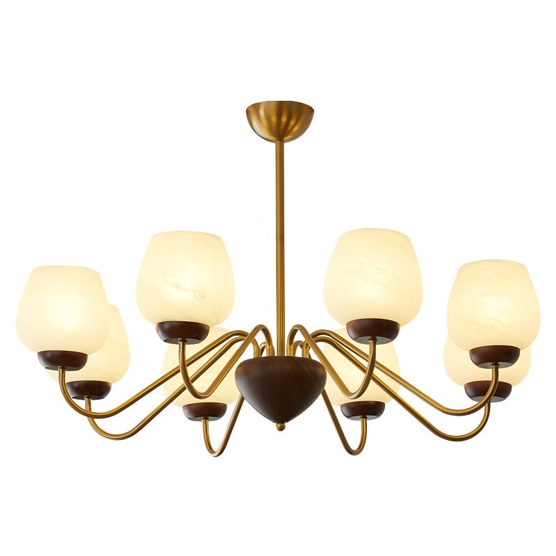 Sytheiel Premium Elegance Wood Glass Chandelier-Neutral Decor
