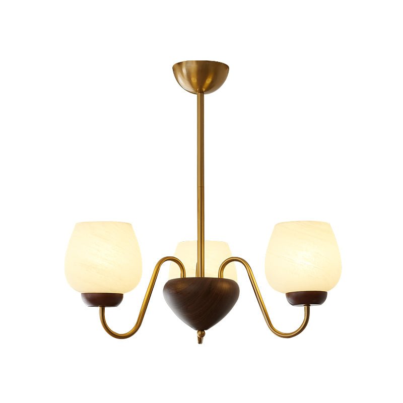 Sytheiel Premium Elegance Wood Glass Chandelier-Neutral Decor