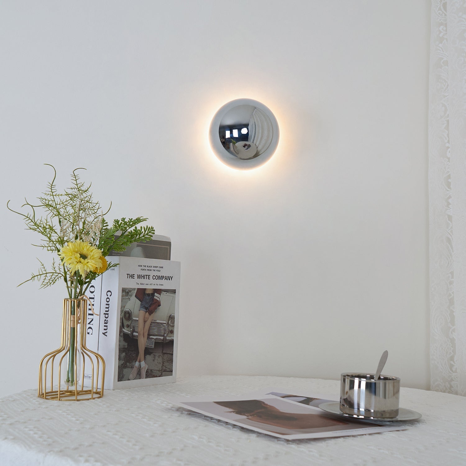Virixy Modern Minimalist Sphere Sconce Wall Lamp-Neutral Decor