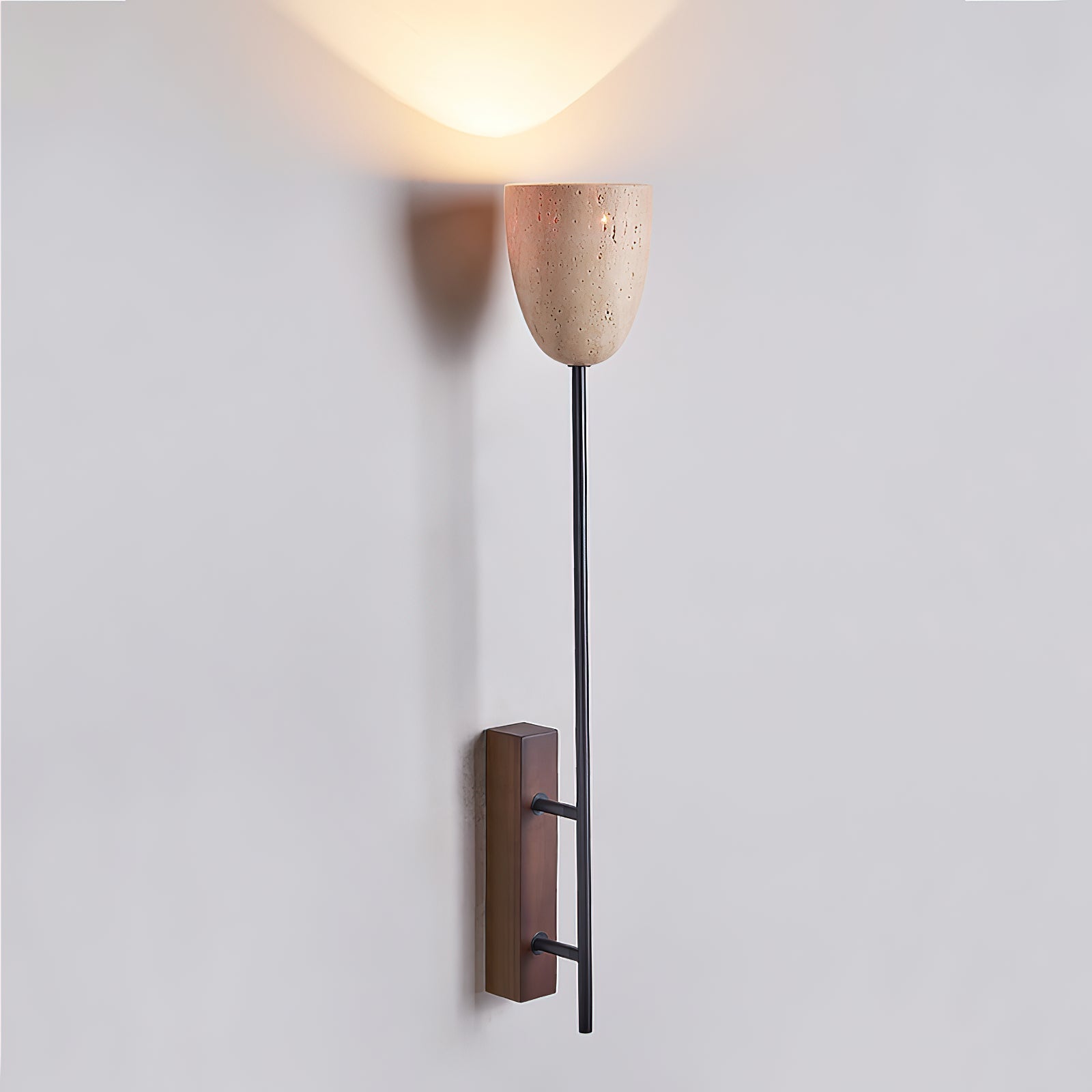 Kvennuvyo Modern Minimalist Walnut Metal Wood Wall Lamp