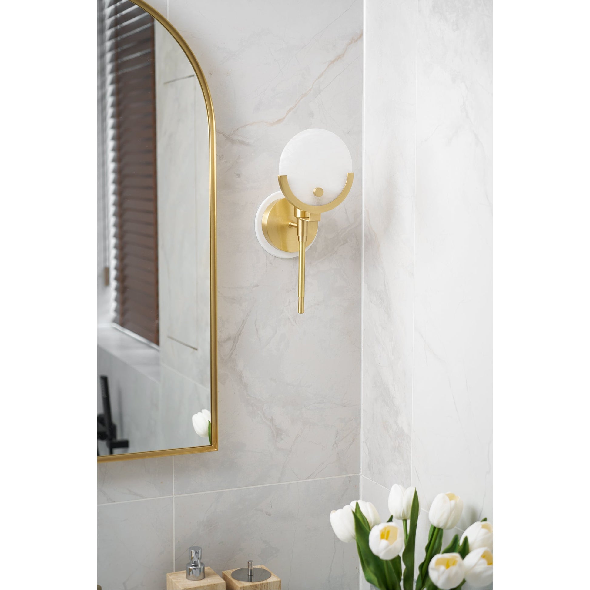 Aminex Sphere Alabaster Wall Light-Neutral Decor