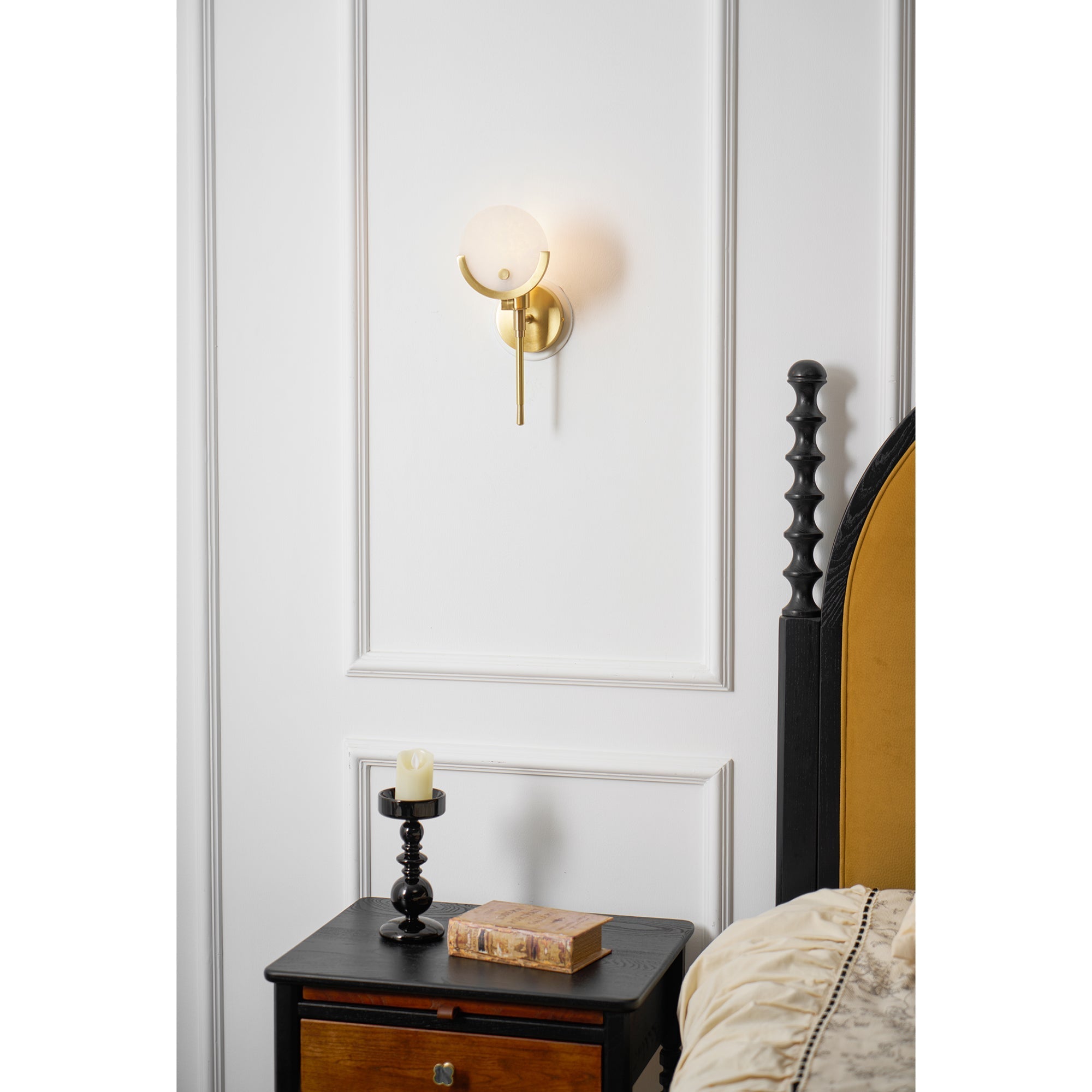 Aminex Sphere Alabaster Wall Light-Neutral Decor