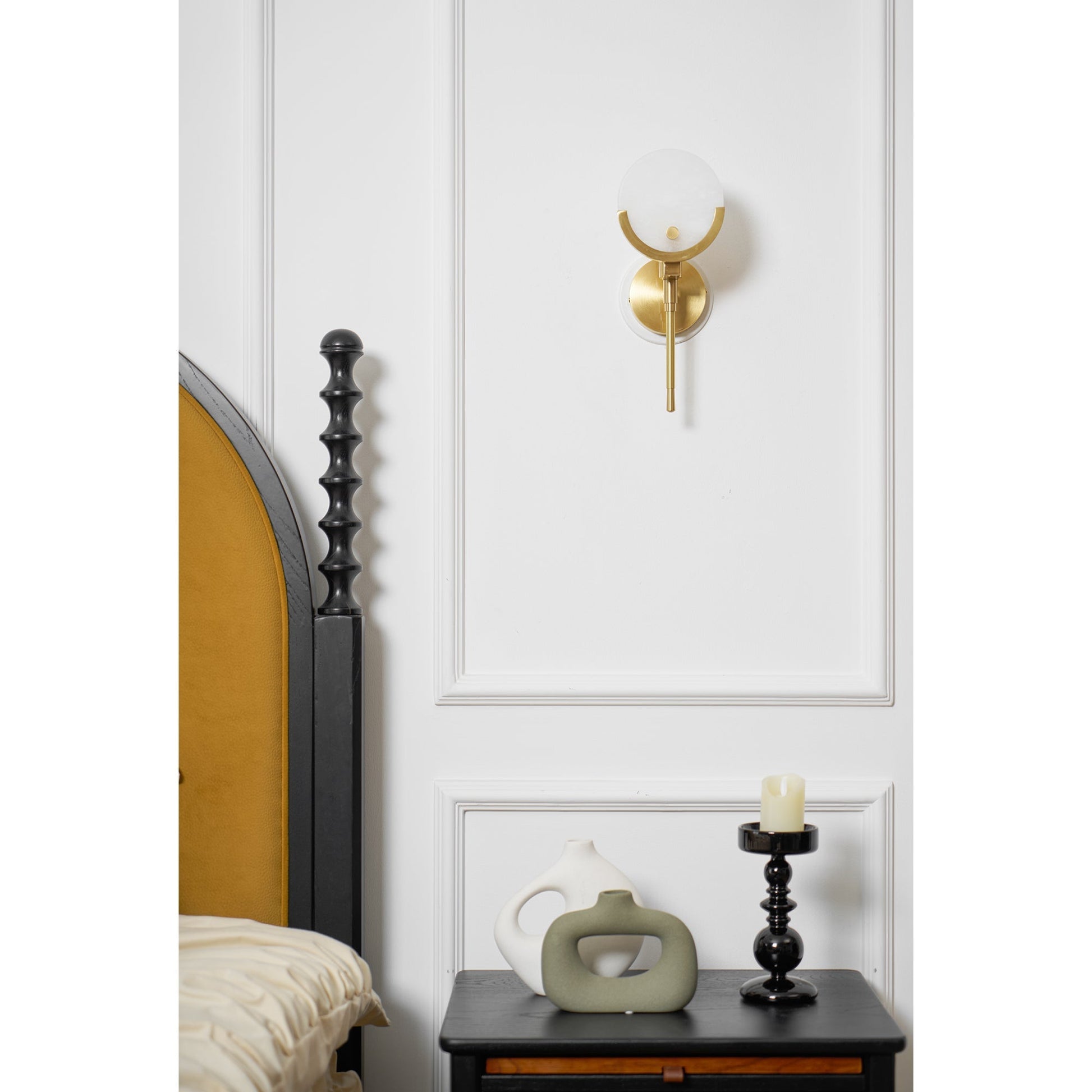 Aminex Sphere Alabaster Wall Light-Neutral Decor
