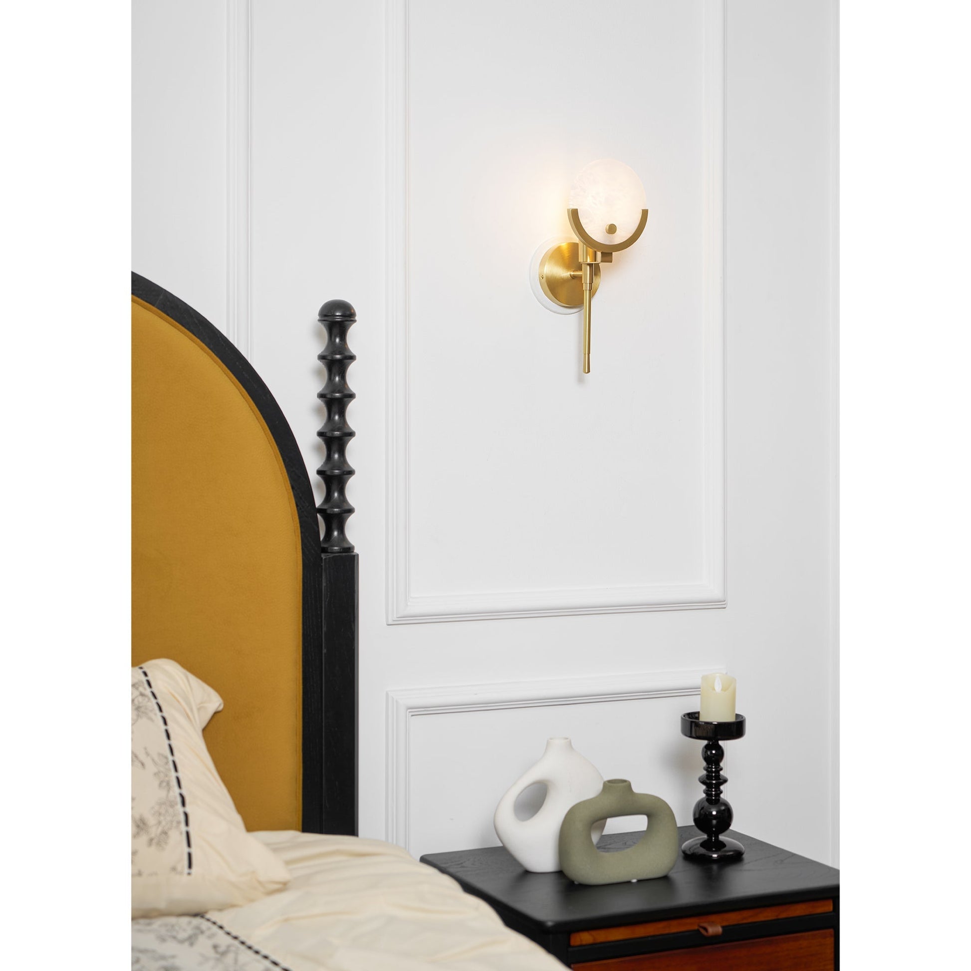 Aminex Sphere Alabaster Wall Light-Neutral Decor