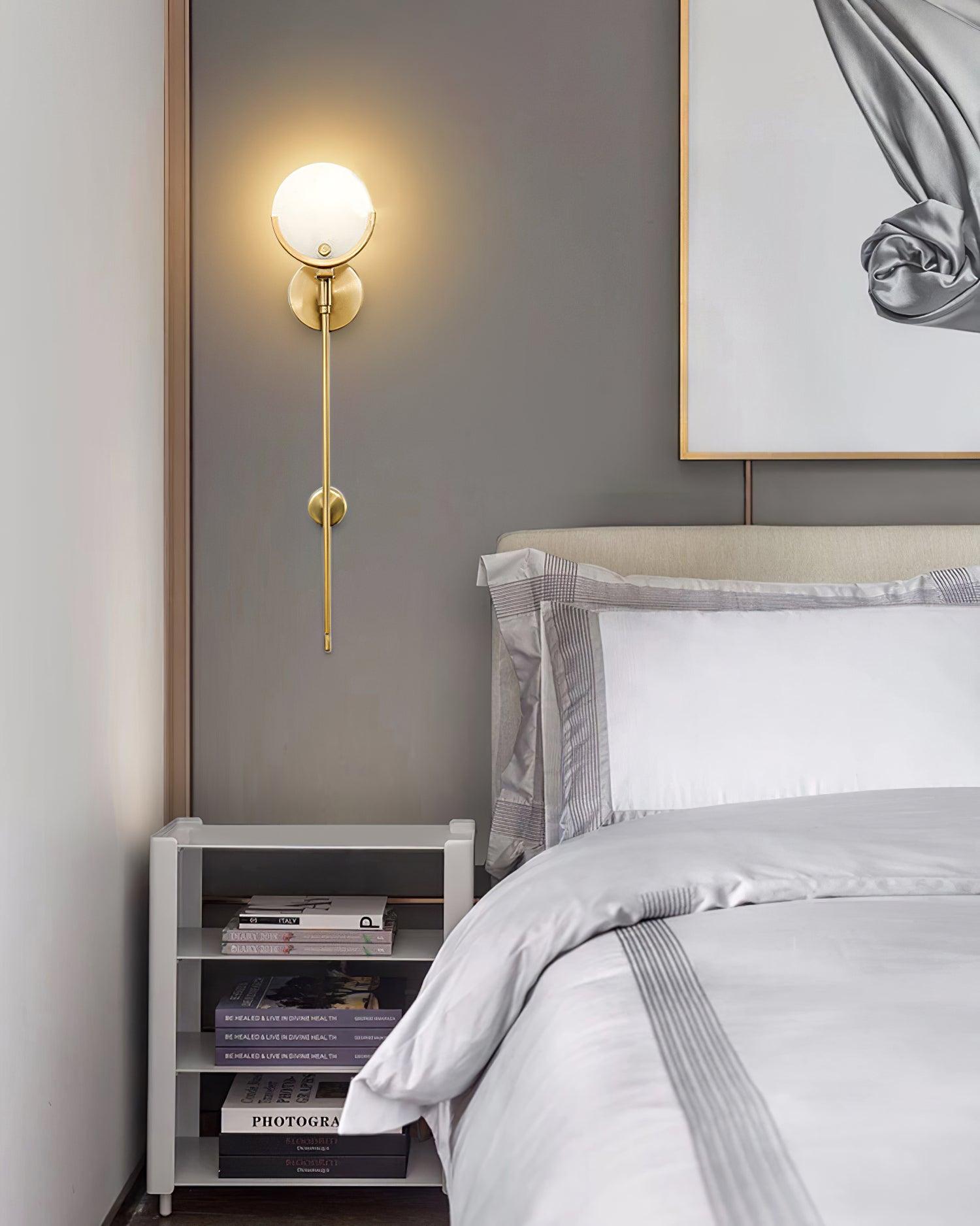 Aminex Sphere Alabaster Wall Light-Neutral Decor