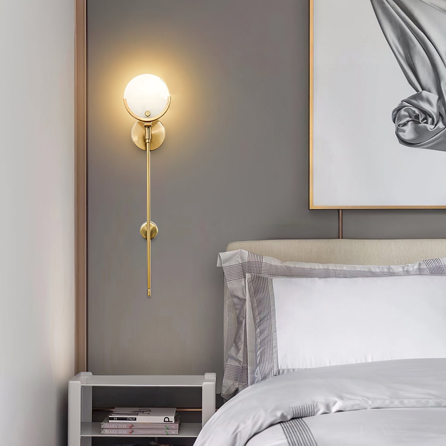 Kristy Brass Sconce Alabaster - Neutralighting