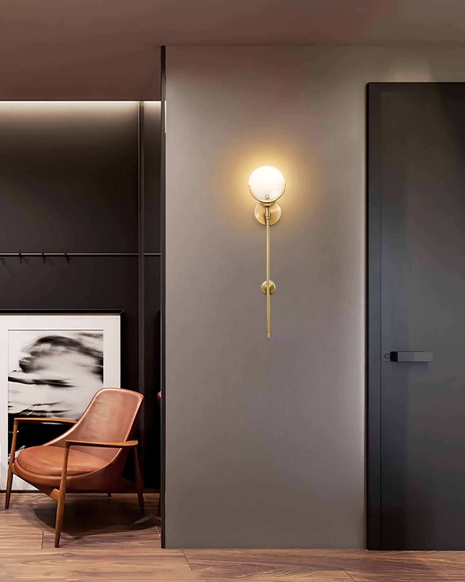 Aminex Sphere Alabaster Wall Light-Neutral Decor