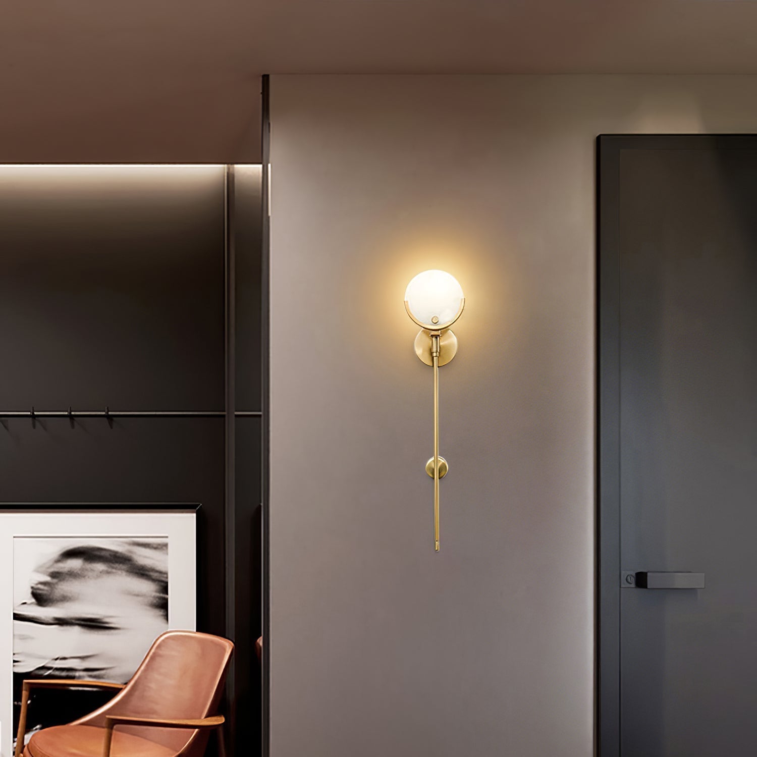 Kristy Brass Sconce Alabaster - Neutralighting