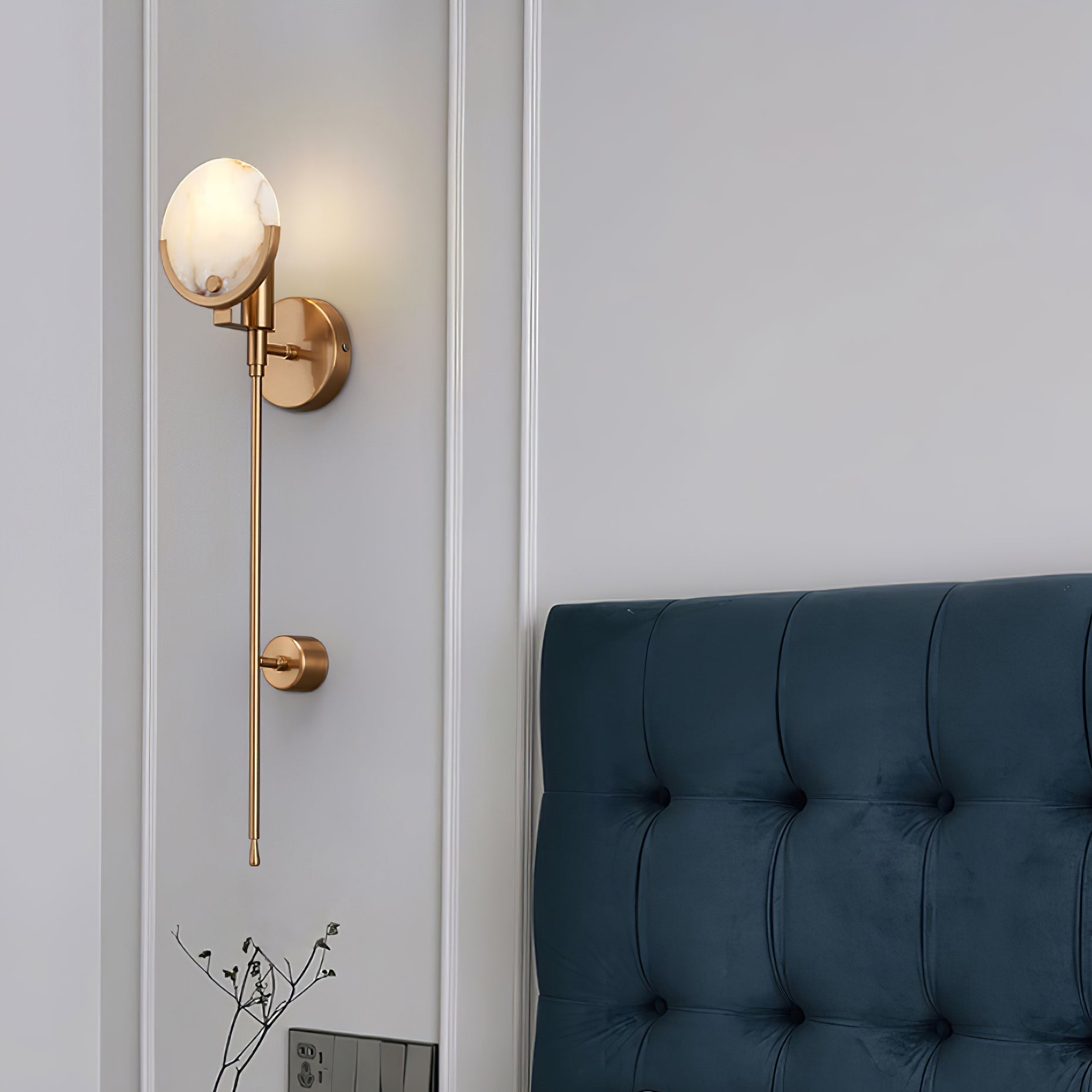 Kristy Brass Sconce Alabaster - Neutralighting