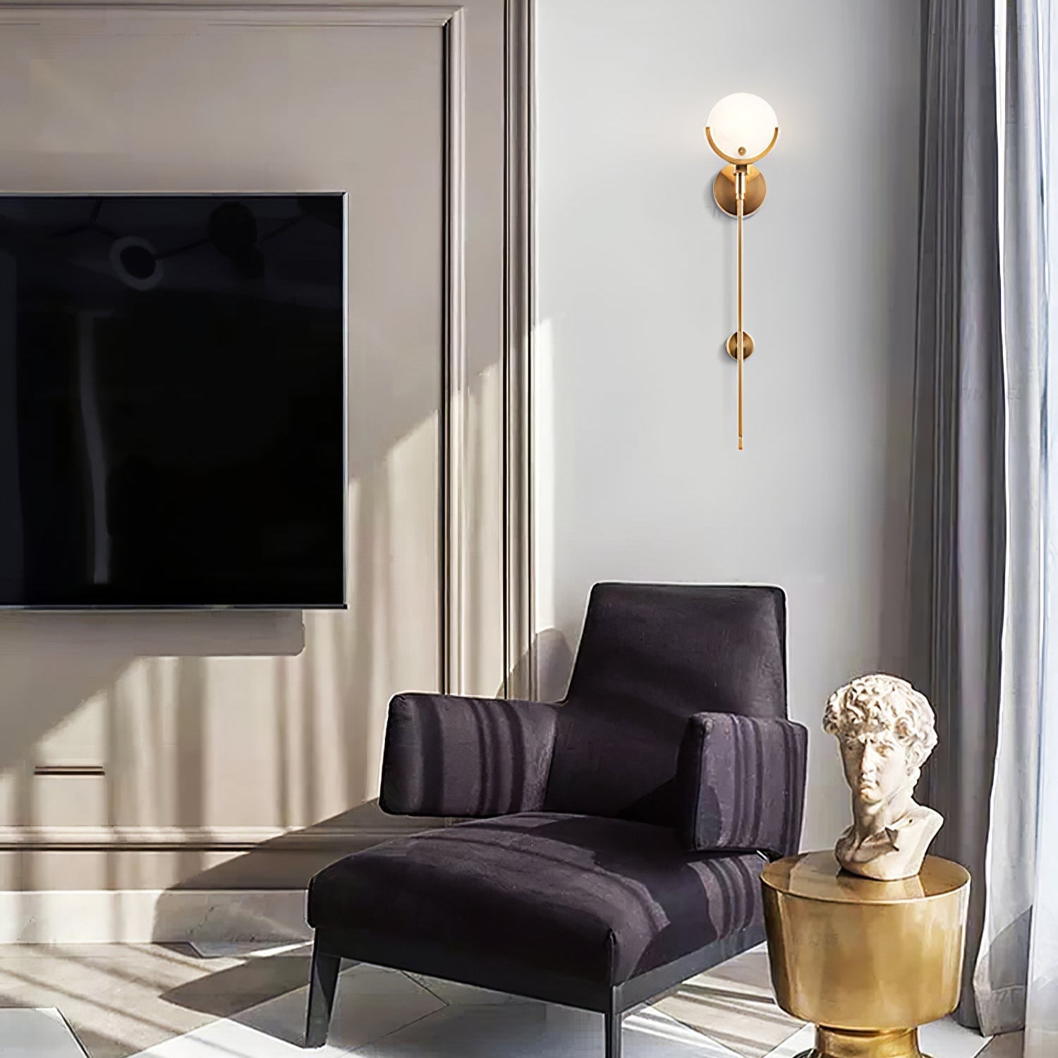 Kristy Brass Sconce Alabaster - Neutralighting