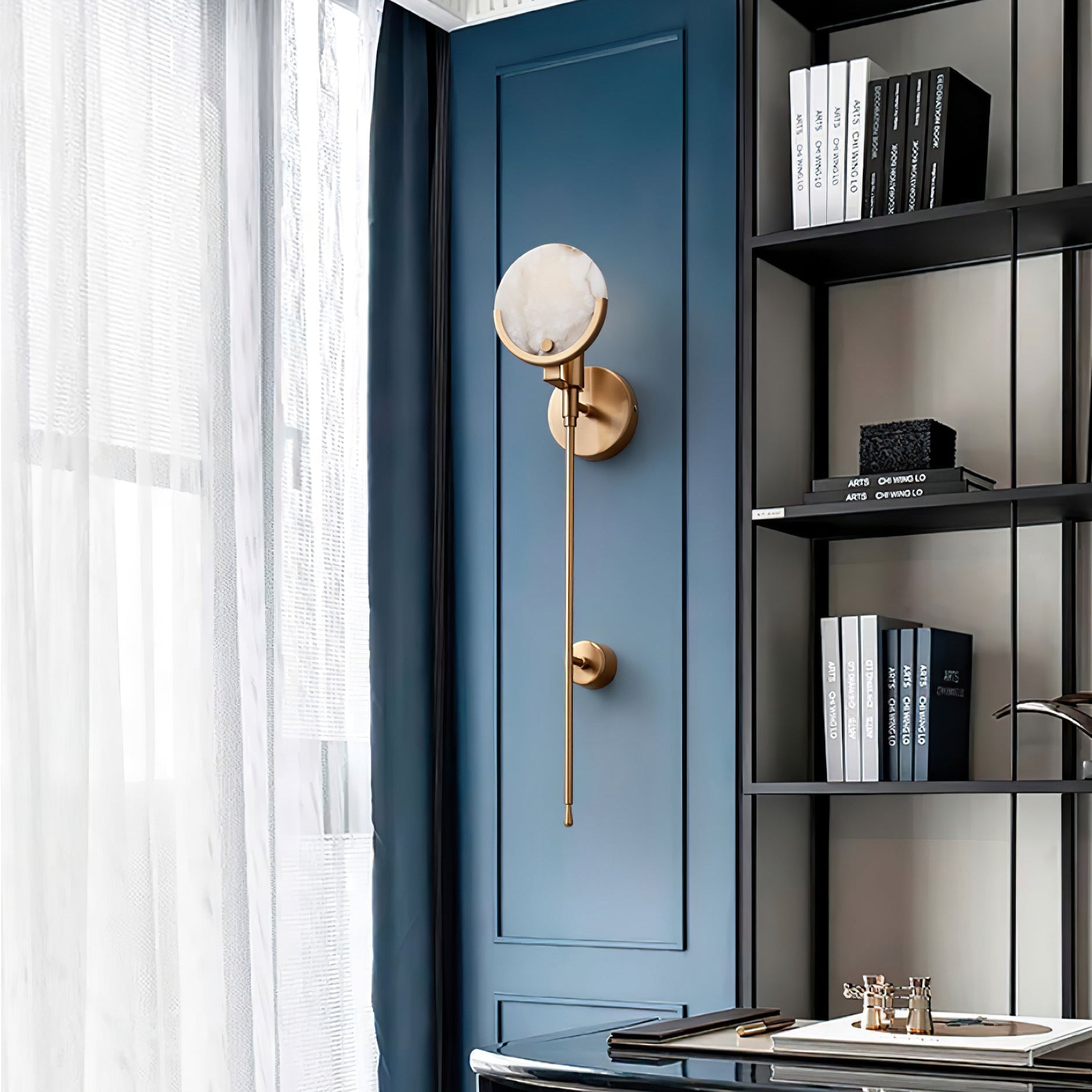 Kristy Brass Sconce Alabaster - Neutralighting