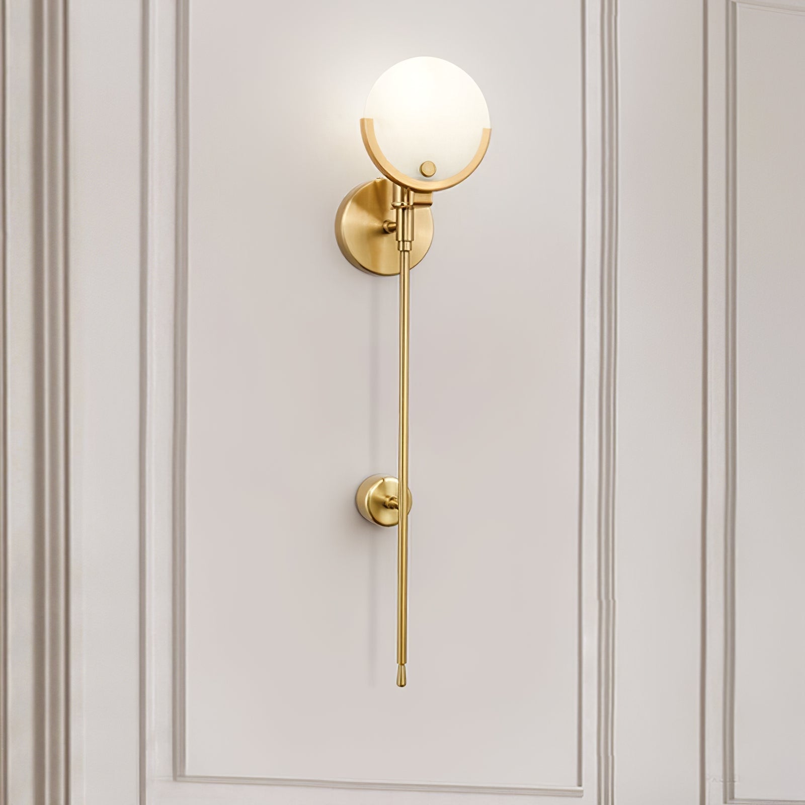 Ljomuvyo Modern Minimalist Brass Alabaster Sconce Wall Lamp