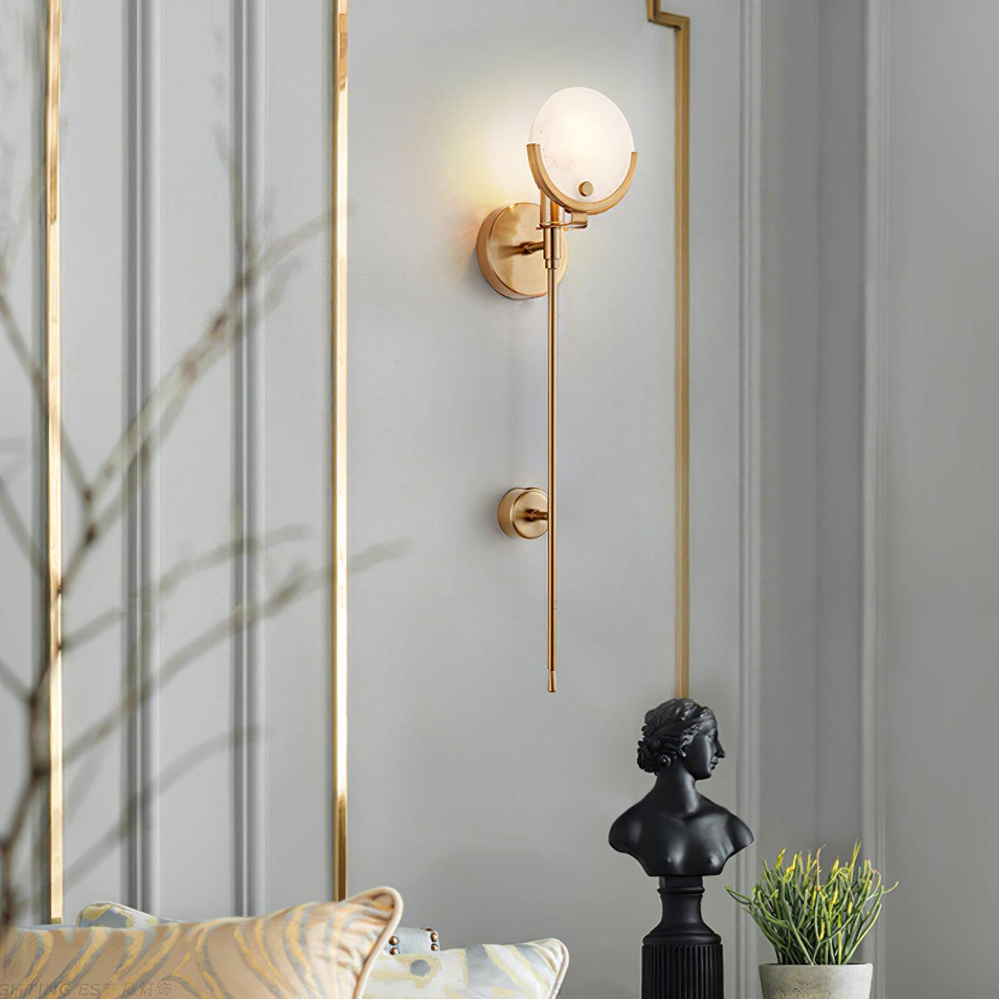 Aminex Sphere Alabaster Wall Light-Neutral Decor