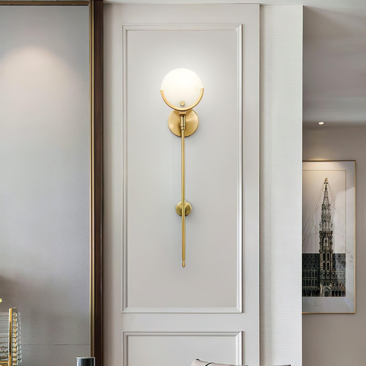 Aminex Sphere Alabaster Wall Light-Neutral Decor