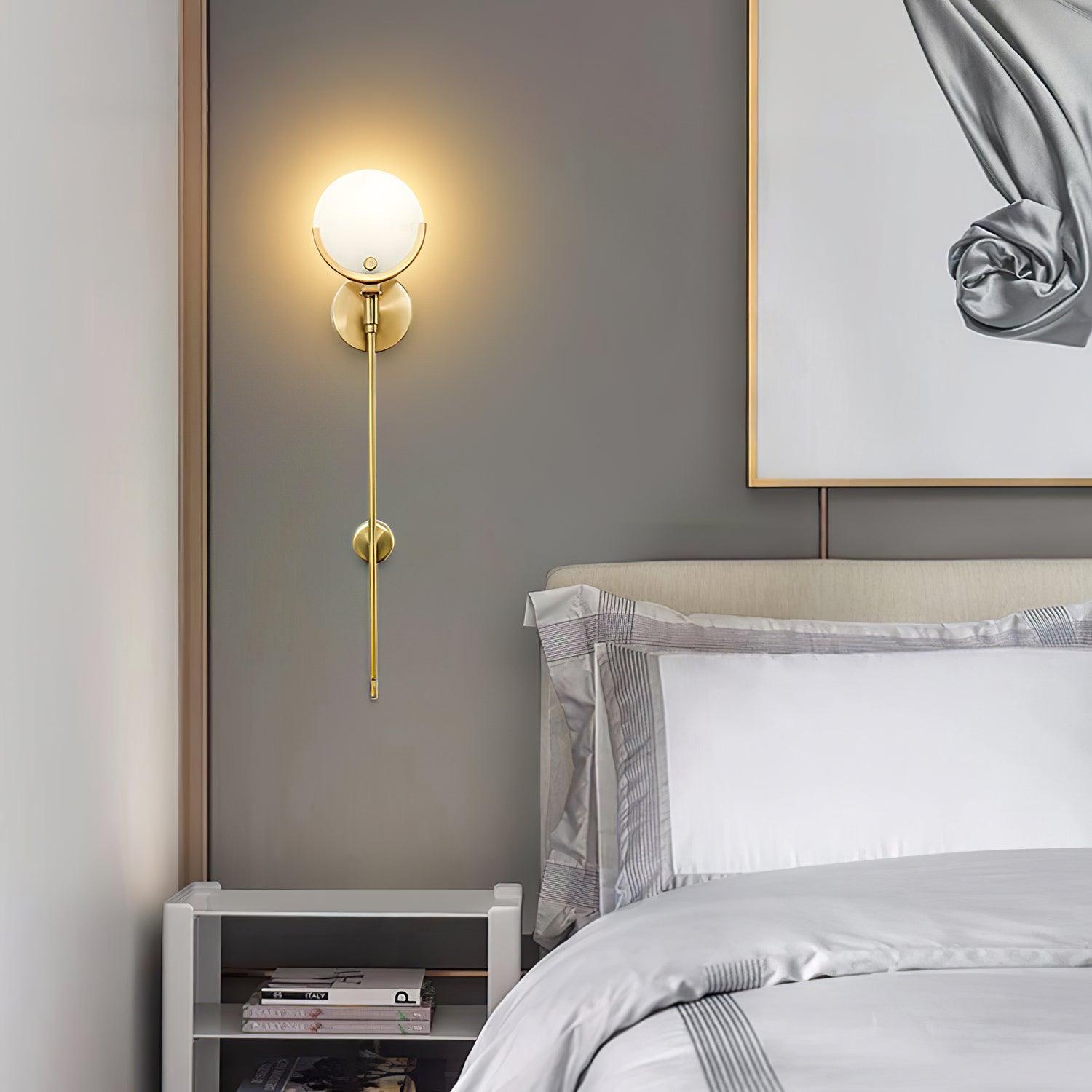 Aminex Sphere Alabaster Wall Light-Neutral Decor