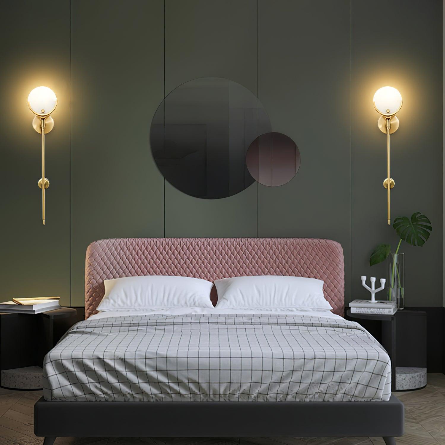 Aminex Sphere Alabaster Wall Light-Neutral Decor